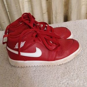 Nike Jordan 1 Mid Red and White Sneakers Sz 12C